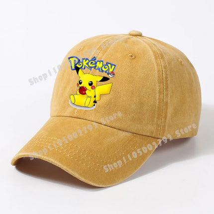 Pokemon Baseball Caps Pikachu Kawaii Anime Figures Sunshade Hats Summer Outdoor Parent-Child Sunhat Trendy Duck Tongue Cap Gift