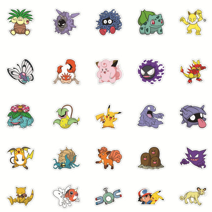 10/30/50/100pcs Funny Pokemon Stickers for Phone Laptop Skateboard Sticker Kawaii Kids Anime Classic Pikachu Psyduck Decal Toy