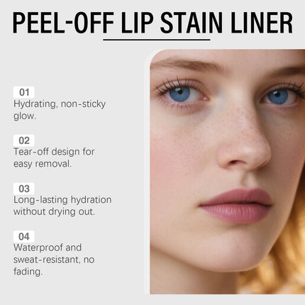 Peel off Lip Stain Reveal Peel-Off Lip Gloss Red/Brown/Pink Lipstick Waterproof and Sweatproof Easy to Remove Natural Lip Tint
