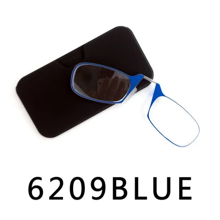 Nose Clip Reading Glasses Man High Quality Men Portable Foam Nose Glasses  for Seniors Transparent Eyeglasses with Case
