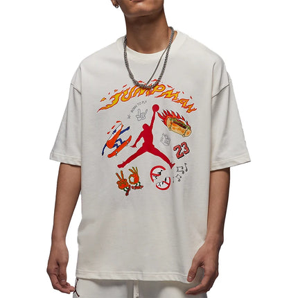 Nike Official Jordan Men's Soft Skin-Friendly Breathable Round Neck T-Shirt HJ3965-133