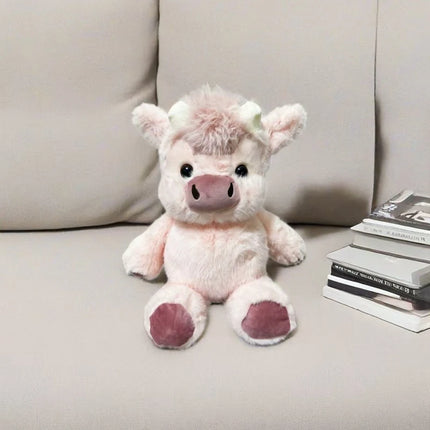 Adorable Highland Cattle Plush Toy 45cm - Huggable Running Cow Stuffed Animal Made with Premium Soft Fabric, Soothing Companion