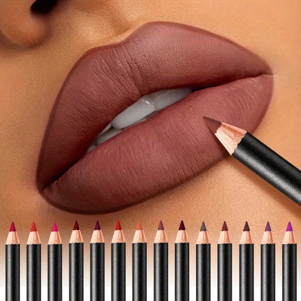 Waterproof Velvet Matte Lip Liner, Long Lasting Non-Smudge Lip Pencil, Smooth Lip Contour Makeup Gift for Women and Girls