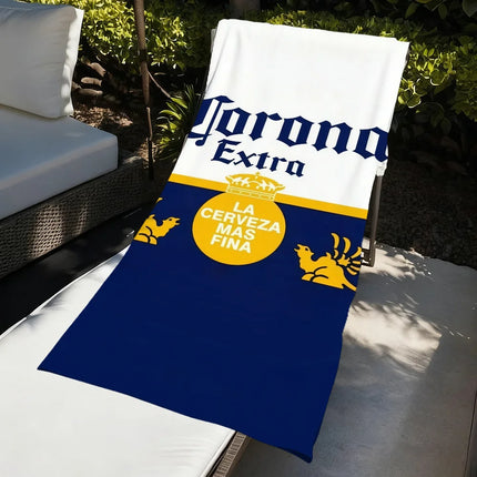 C-corona Beer Towel Large Quick-Drying Microfiber soft Beach Towel for E-extra Travel Fitness Sauna Bathing Camping