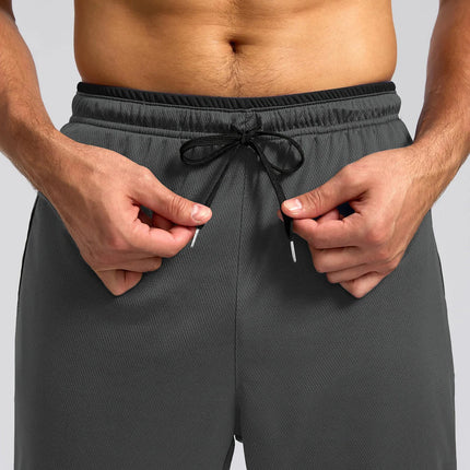 Men's Lightweight Mesh Athletic Pants Quick Dry Sports Joggers Zipper Pockets Running Gym Daily Wear Comfortable Fit