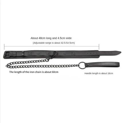 Leather BDSM Collar with Leash Adult Games Sex Bondage Restraint Neck Cuffs Fetish Collar Erotic Sex Toys for Women Men