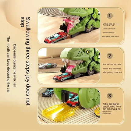 New Dinosaur Devouring Car Attack Tyrannosaurus Rex Devouring Transformation Toy Puzzle Children's Storage Inertial Sliding Car