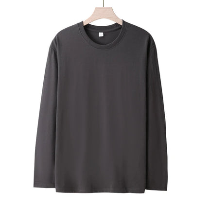 Long Sleeves T-Shirts Men Tee Tops Male Cotton Plain Tshirts Pullovers Plus Size 4XL 5XL Undershirts Man Clothing Autumn Spring