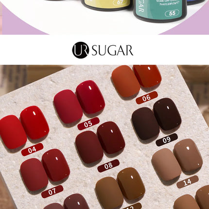 UR SUGAR 7ml All Season Gel Nail Polish Set Nude Pink Red Glitter Semi Permanent UV Gel Kits All For Manicure Soak Off Vernis