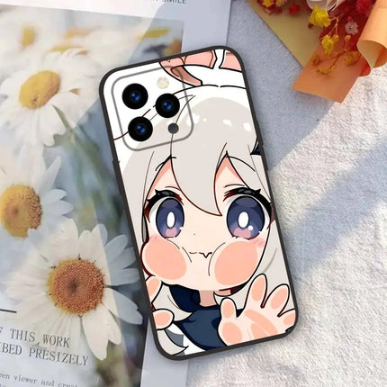 Cartoon Game Paimon Genshin Impact Phone  Case For iPhone 17 16 Pro Max 15 14 13 12 11 Mini Simplicity Short Shockproof Cover