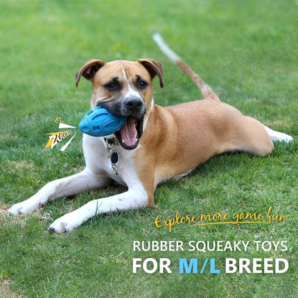 Squeaky Dog Toys for Aggressive Chewers: Rubber Puppy Chew Ball with Squeaker, Almost Indestructible and Durable Pet Toy