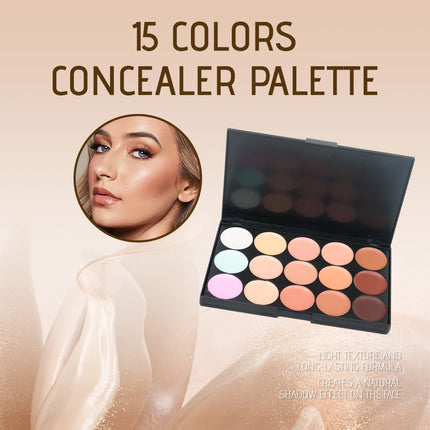 Multifunction Concealer Palette Cream Texture Covers Acne Marks Dark Circles 15 Colors Face Makeup Waterproof Make up Cosmetics