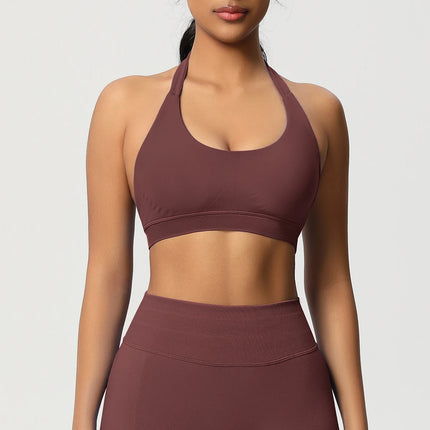 Women Sports Bra Seamless Halter Clothes Push-up Vest Brassiere Gym Top Backless Fitness Yoga Workout Running Underwear
