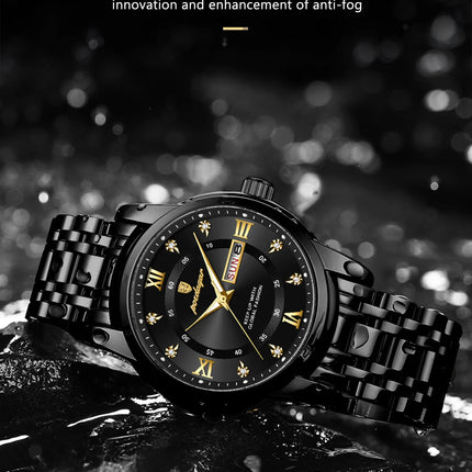 POEDAGAR Sport Casual Men's Wristwatch Waterproof Stainless Steel Luminous Original Men's Watch Date Week Men's Quartz Watches Reloj