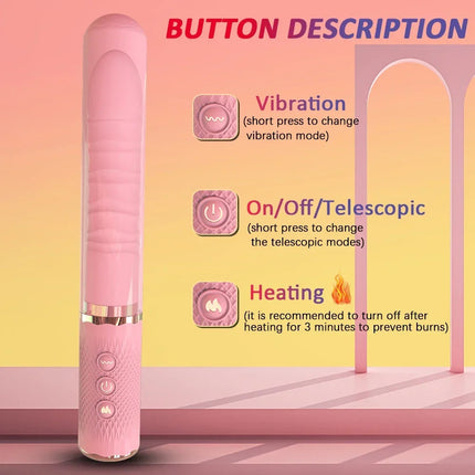 Thrusting Dildo Vibrator for Women Dual Motor Heating Powerful 10+10 Mode Sex Toy Vibrator Anal Vagina Stimulator Adult Sex Toy