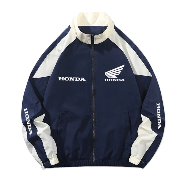 Honda Spring Edition Men's and Women's Racing Jacket - Street Hip-Hop Style Patchwork Color Casual Short Sleeve Coat - EU Sizes