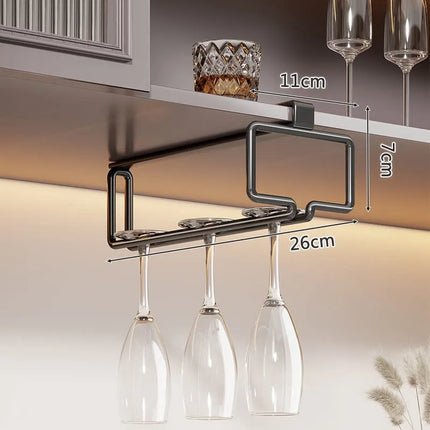 Red wine glass to hanging rack home wine cabinet goblet champagne glass partition storage rack bar bar wine glass drain rack