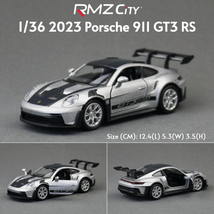 1/36 Porsche 911 GT3 RS Toy Car Model For Children RMZ CiTY Miniature Racing Free Wheels Pull Back Diecast Metal Collection Gift