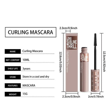 Curling Mascara Long Sublime Thrill Lightweight Waterproof Long-Wear Mascara with Nourishing Ingredients to Protect Eyelashes
