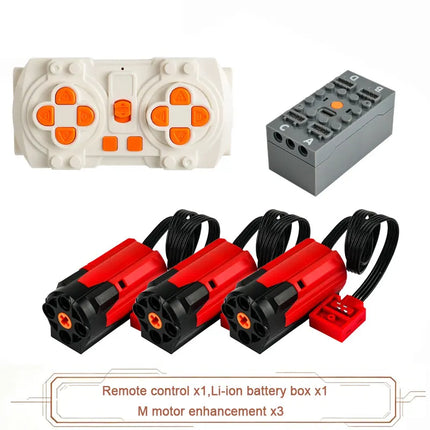 MOC Blue-tooth APP Remote Control Set - Rechargeable Battery Box Motor Set Speed Controller for PF Building Block Modifications