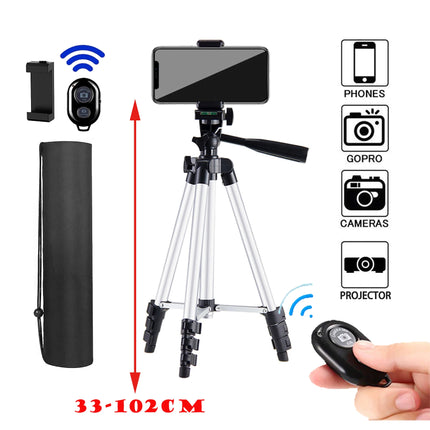 Portable Tripod Stand 102cm Universal Photography for Gopro iPhone Samsung Xiaomi Huawei Phone Aluminum Travel Mini Tripods Par