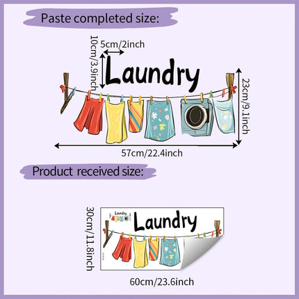 Laundry room wall stickers cartoon laundry logo vinyl stickers clothes drying wall quotation decals laundry washing decoration