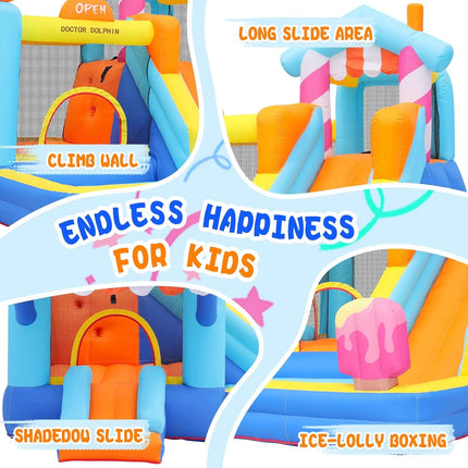 SkyBounce Inflatable Bounce House for Kids Fun Double Slide Jumping Inflatable Bouncer Blow Toddler Bouncy House Indoor Outdoor