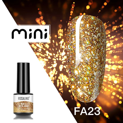 ROSALIND Shiny Gel Nail Polish Soak Off Gel Varnishes Nail Art Semi Permanent UV Glitter Nail Gel Polish Base Top Coat Enamel