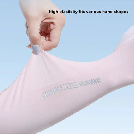 Summer Arm Sleeves Sunscreen UV Protection Cycling Sleeve Covers Women Half Finger UV Resistant Ice Silk Driving Arm Sleeves