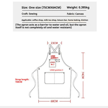 New Fashion Canvas Kitchen Aprons For Woman Men Chef Work Apron For Grill Restaurant Bar Shop Cafes Beauty Nails Studios Uniform