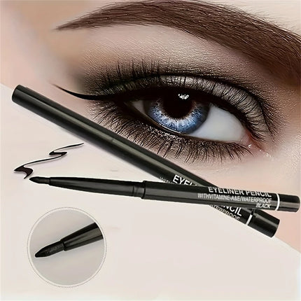 3Pcs Waterproof & Sweat-Proof Black Eyeliner Pencil - Long-LastingSmudge-Proof for Bold Eye Makeup, Easy Glide Formula for Perfe