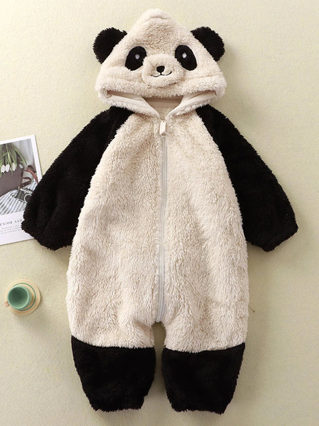 0-36months Baby Romper Newborn Winter Jumpsuit Overall Panda Animal Hooded Romper Keep Warm for Boy Girl Hallowe soft Pajamas