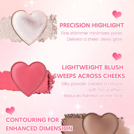 Baked blush facial makeup, high impact color, light and smooth, for Natural Finish -buildable color， contour and highlight the f