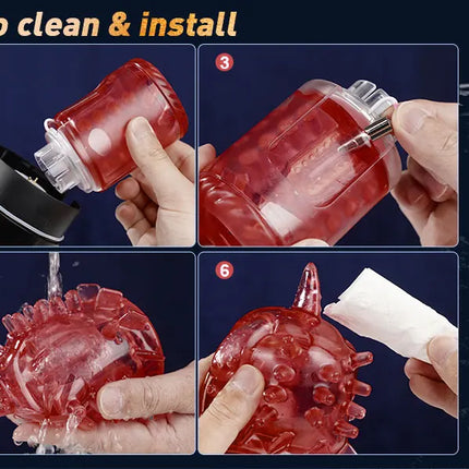 Automatic Thrusting Rotation Male Masturbator Sucking Licking LCD Vacuum Penis Pump Water SPA Real Pocket Pussy Sex Toys for Men