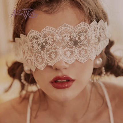 Erotic Masks Eyes Patch Blindfold Sexy Women Lingerie Accessories Lace Hollow Embroidery Strap Eye Mask Black