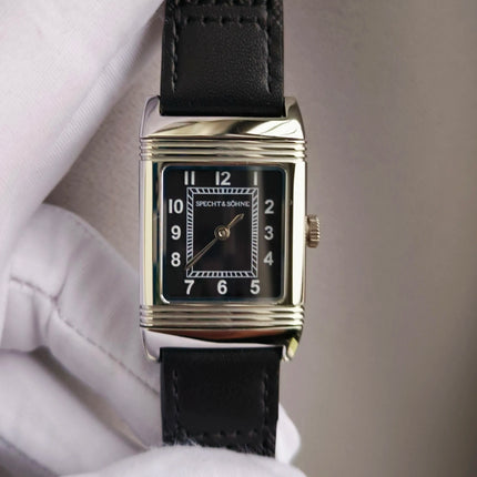 Specht&Söhne Reversible Square Watch Ronda Quartz Movt Stainless Steel Case Sapphire Crystal Flip Design Mens Fashion Wristwatch