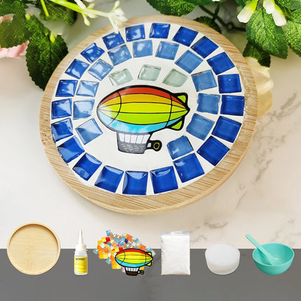 Handmade DIY Mosaic Cup Mat Bottom Bamboo Pad Early Education Free Creation Handicraft Toys