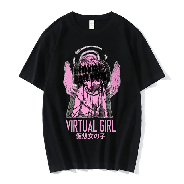 Anime Serial Experiments Lain T-Shirt Men Women Graphic T Shirts Unisex Iwakura Manga Girl Sci Fi Short Sleeve Tee Tops 62463