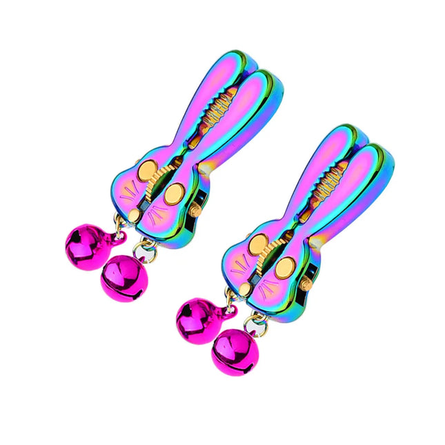 New Arrival Bunny Roller Nipple Clamps Pair, Cute Rabbit Design Nipple Clips, SM Adult Sex Toys