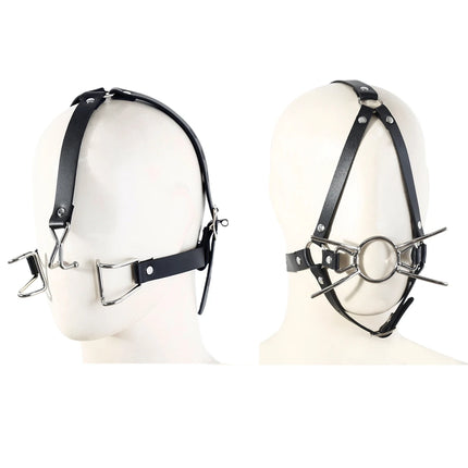 Open Mouth Gag Oral Fixation With Belt Sex Toys Metal Lips O-Ring BDSM Slave Stuffed Adult Games For Couples Flirting