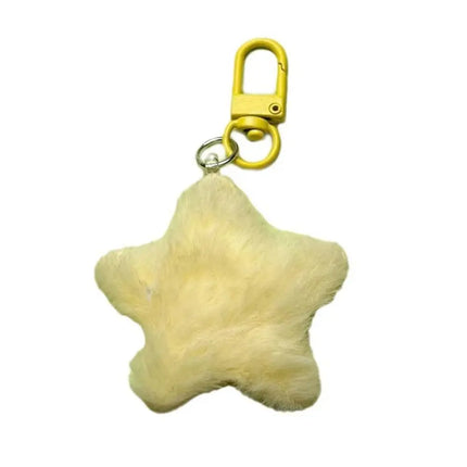 Fluffy Fur Multicolour Star Key Ring Pom Pom Starfish Plush Doll Stars Plush Keyring Soft Fluffy Stars Backpack Pendant