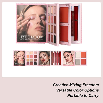 Makeup Book Palette Multifunctional Makeup Product Portable Eyeshadow Palette for Women Girls Ladies College Students Travelers