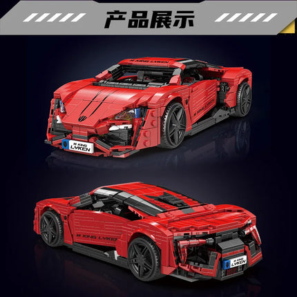 With Original Box Technical Car Toys The Red Lykan Sport Racing Car Building Block Assembly Car Brick Set Kids Christmas Gift