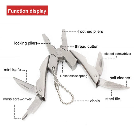 Mini Lightweight Multifunctional Turtle Back Pliers Portable Beetle Pliers Folding Pocket Tool for Outdoor Hiking & Keychain Use