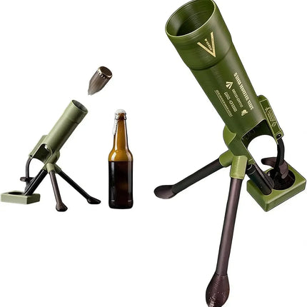 Portable Camping Mortar Beer Bottle Opener Tactical Cap Launcher Hands Free For Backyard BBQ Picnic Hiking Outdoor Use