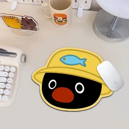 Cute Pingu Penguin Shaped Mousepad Office Essential Wrist Support Computer Keyboard Desk Mat Anti-Slip Durable For Men Women