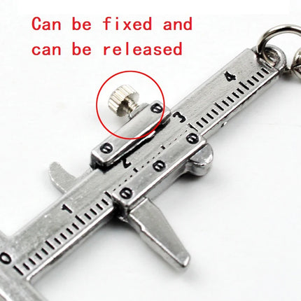 Mini Vernier Caliper Pocket Key Chain Keyring Ornaments Small 3D Movable Precision Measure Tool Accessories Slider Ruler Alloy