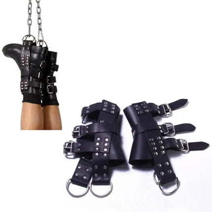 High-end PU Leather BDSM Bondage Suspension Cuffs Foot Binders Suspension Slave Fetishism Adult Sex Toy Men Women