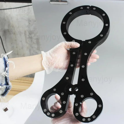 Luxury Crystal Wrist Oval Handcuffs Neck Collar Cangue Shackles Pillory Cangue Fixed Handcuffs To Collar Bondage Adult Sex Toys