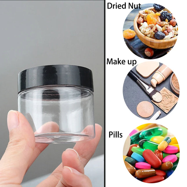 30/50/100pcs 50g Plastic Cosmetics Jar Makeup Box Travel Face Cream Bottle Container Empty Makeup Jar Pot Refillable Bottles
